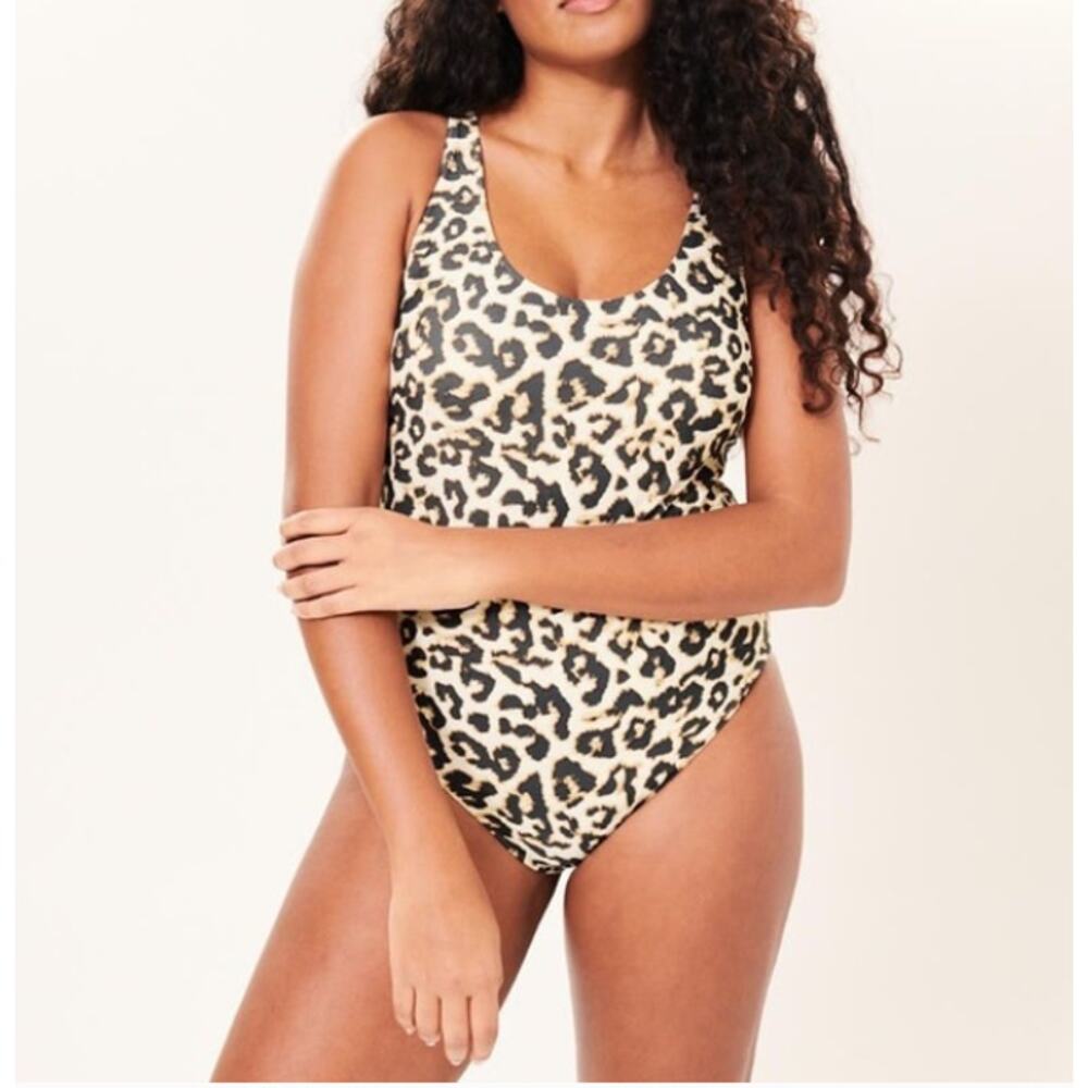 NEW! Abercrombie & Fitch Leopard Print Cheeky Swimsuit (S)